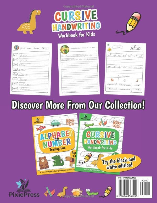 Cursive Handwriting Workbook for Kids with Awesome Fun Facts: Color Edition: Step-by-Step Cursive Writing for Kids Ages 7+: Practice Letters, Words, Numbers, and Sentences with Fun Tracing Activities - Image 2
