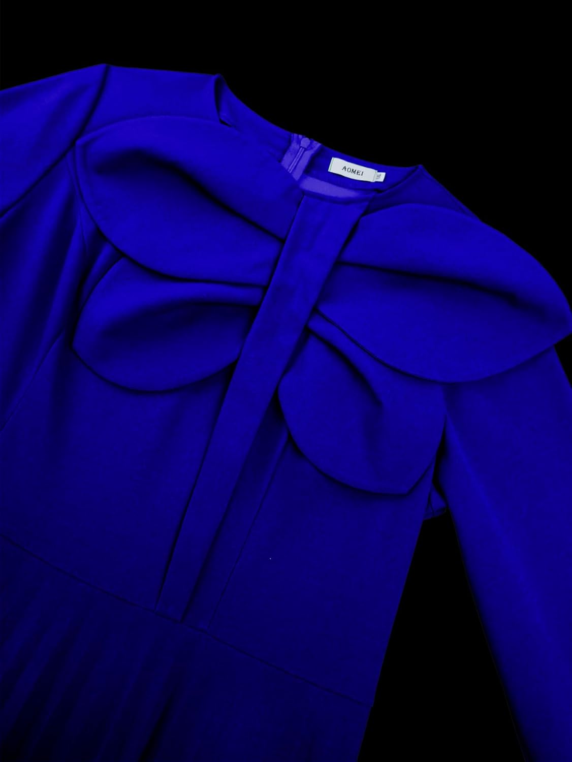 AOMEI Casual Church Dresses for Women 2026 Summer Pleated Short Sleeve Round Neck Dragonfly Spring Maxi Dress - Image 5