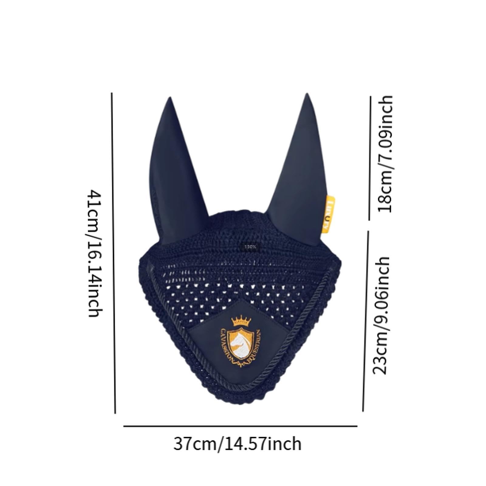 Bonnet Anti-Mouches pour Chevaux, Accessoire équestre Pratique, Marine