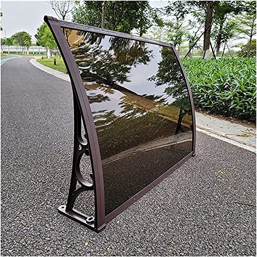 Front Back Door Porch Canopy Rain Snow Protection Polycarbonate Sheet Door Window Awning Canopy Rain Protector Awning Patio Cover(Color:brown;Size:100X300Cm) #TOP19