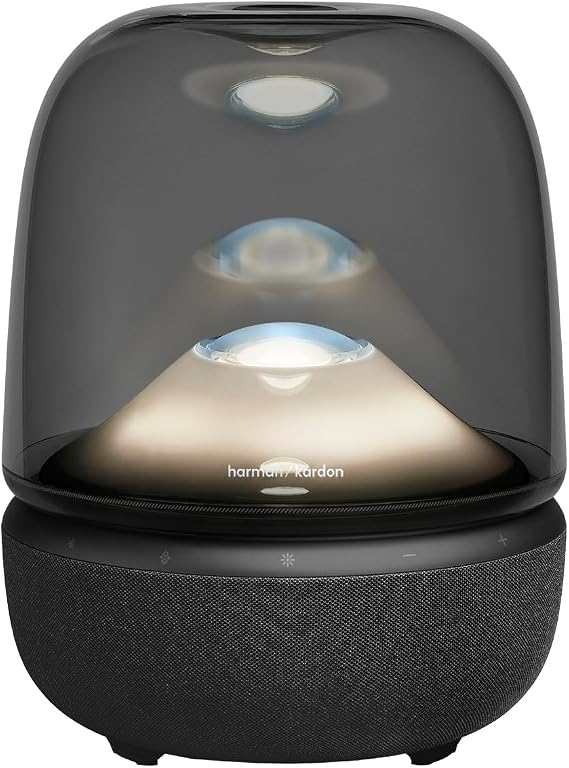 Harman Kardon Aura Studio 5 Bluetooth Home Speaker, Black | Constant Sound Field with 3-Way Speaker Design, Multi-Speaker Connection by Auracast, Colourful Lightshows, 360° Ambient Glow