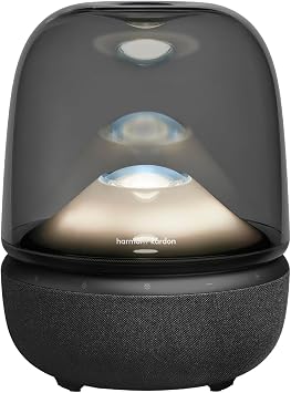 Harman Kardon Aura Studio 5 Bluetooth Home Speaker, Black | Constant Sound Field with 3-Way Speaker Design, Multi-Speaker Connection by Auracast, Colourful Lightshows, 360° Ambient Glow