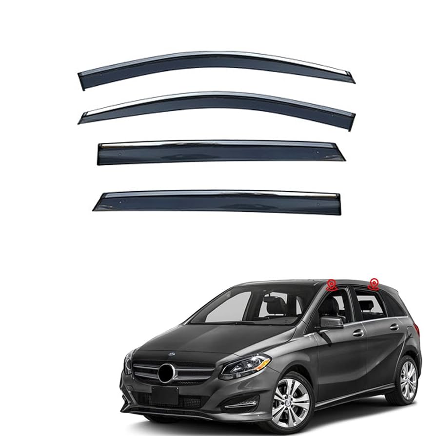 ベンツ　Ｂクラス　Ｗ２４６ 　メッキモール・金具付　ドア バイザー ベンツ Bクラス W246 メッキモール・金具付 ドア バイザー