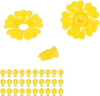 Flores de Reemplazo de Alimentador de colibrí, 30 Flores de Reemplazo de Alimentación de colibrí (Yellow)