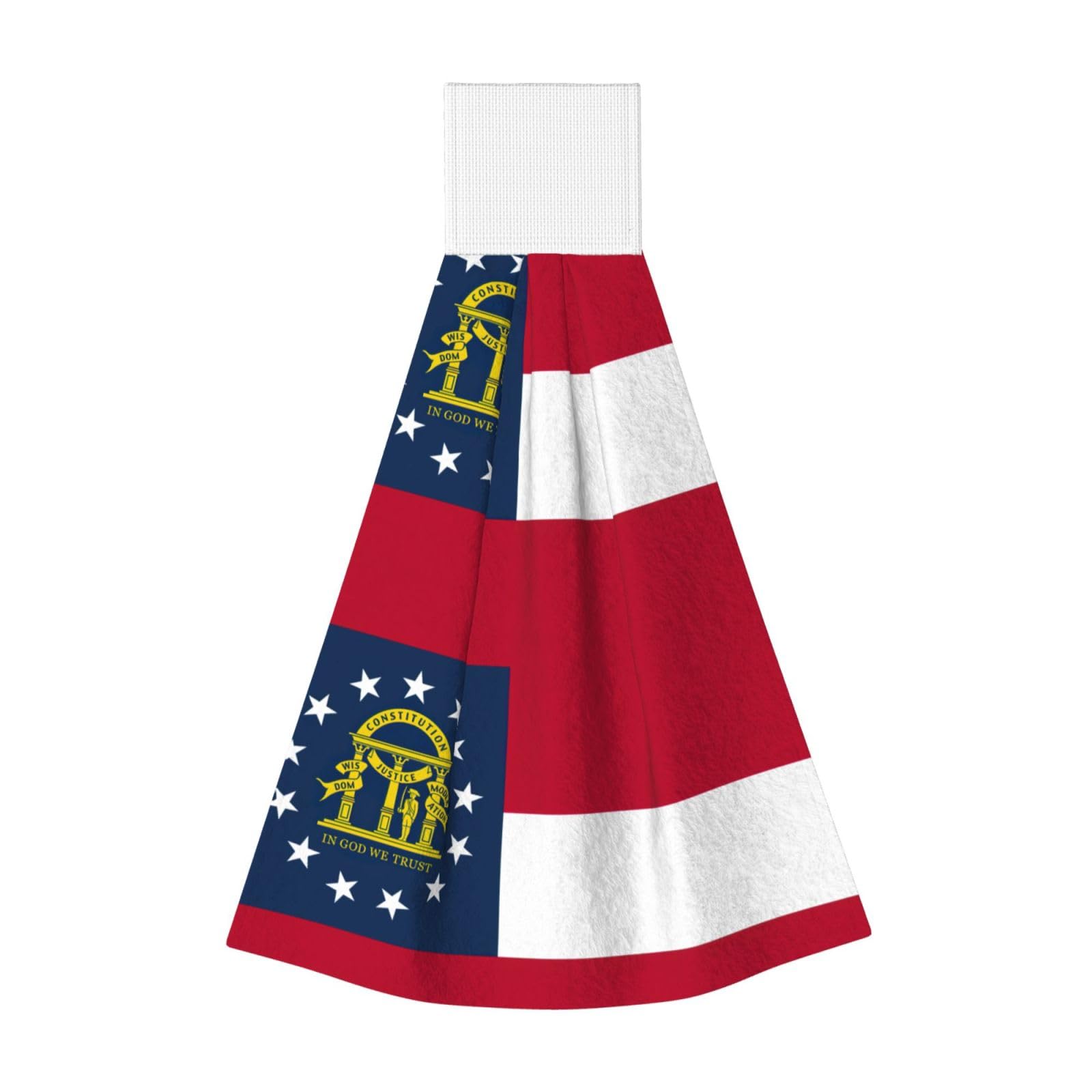 DUWAA Georgia State Flag Print Hanging Hand Towel Quick Dry Bathroom Towel Soft Kitchen Towel