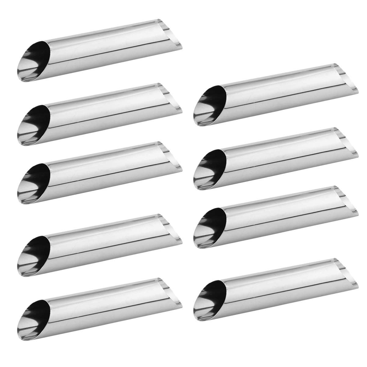 PRETYZOOM 12pcs Set Stainless Steel Bread Molds Cylindrical Shaped Croissant Tube Baking Tools for Home Bakery