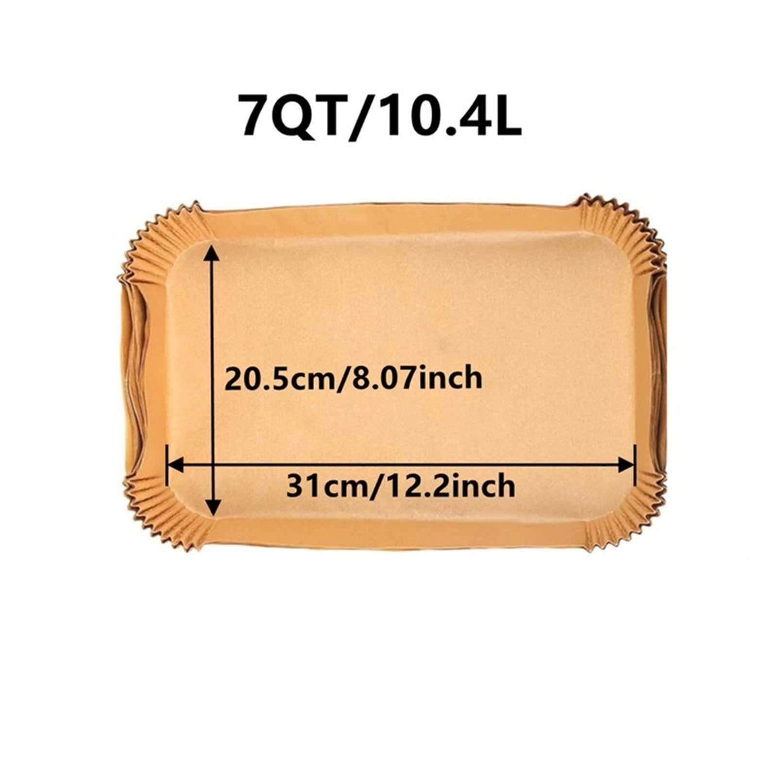 50-200 Uds. Papel rectangular for freidora de aire antiadherente, revestimiento for hornear, alfombrilla for horno a prueba aceite(31x20.5cm,200pcs)