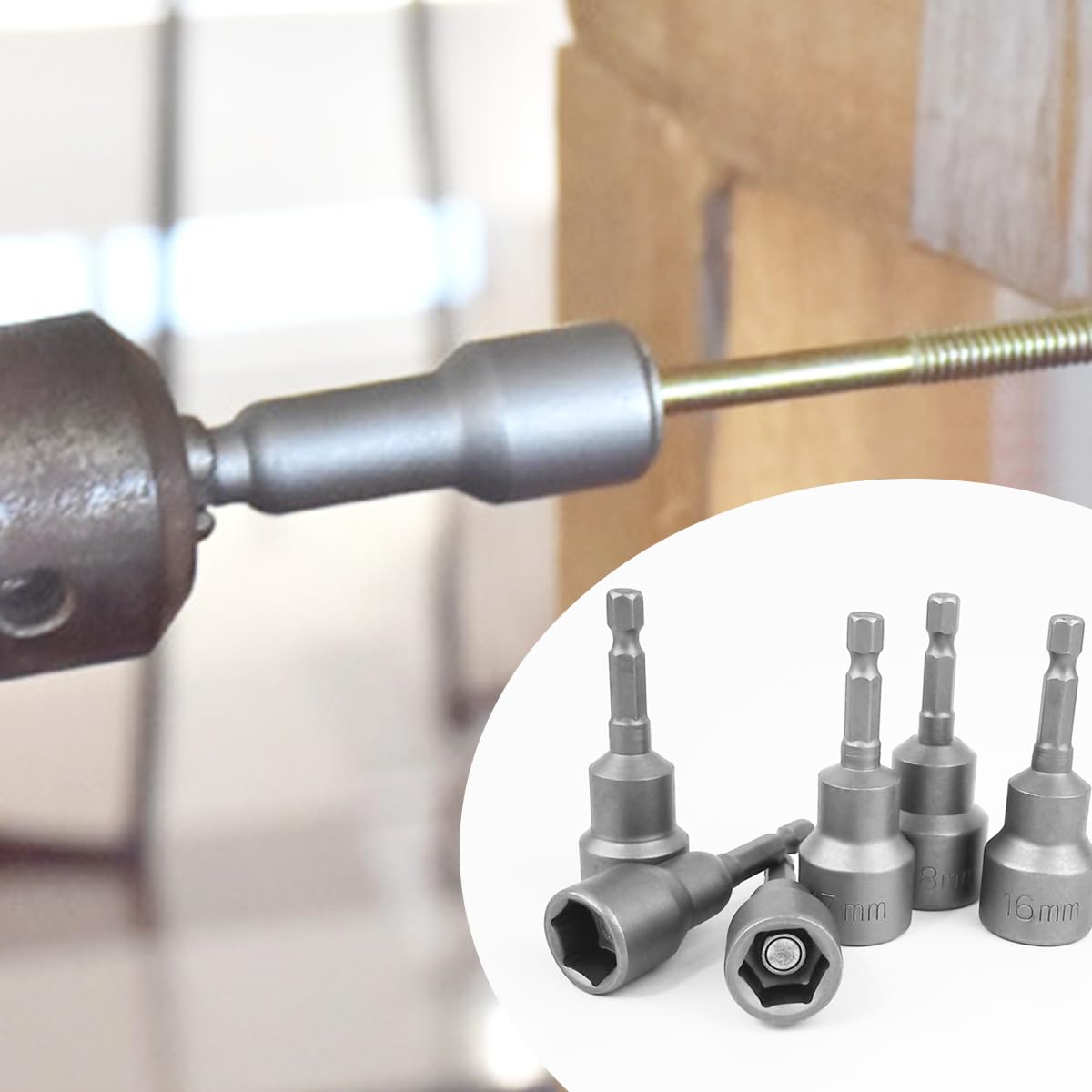 14pz Magnetiche Bussola per Avvitatore Kit,6-19mm Hexagon Nut Driver Drill Bit Avvitatore,1/4'' Calamita Inserti Bussola Avvitatore Esagonale,per Trapano Pistola Pneumatica,Bussole Percussione