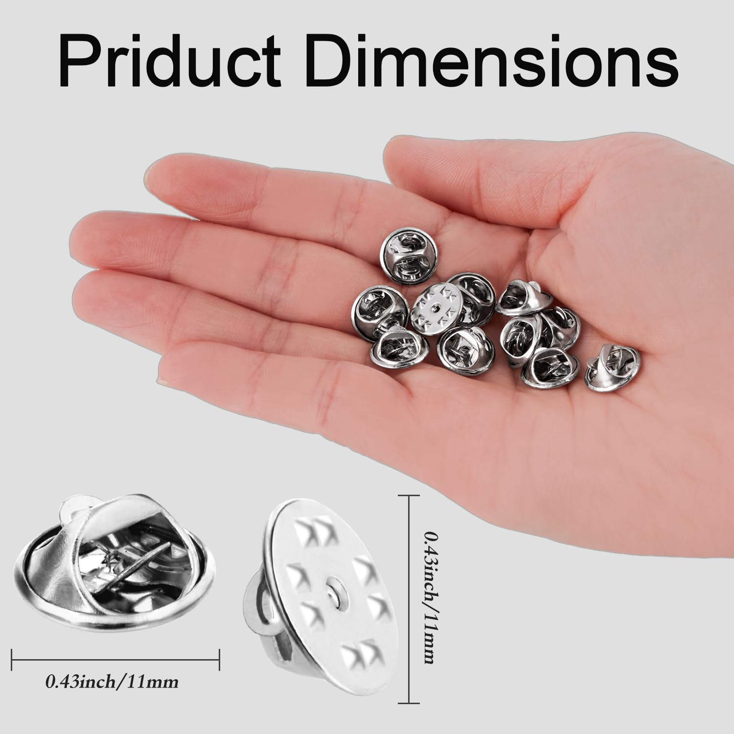 OPASYO 120pcs Locking Pin Backs,Silver Metal Pin Backs for Brooch Hat Badge Insignia Replacement Craft Making,Lapel Butterfly Clutch Locking Pins