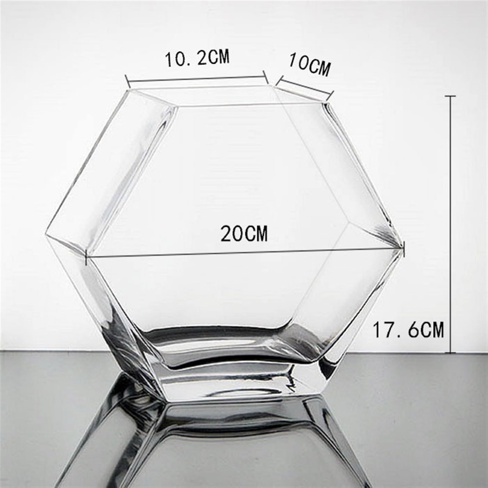 Acquario Acquario in vetro ispessito trasparente scrivania decorativa ufficio creativo ciotola per pesci rossi vaso di vetro serbatoio per pesci (20 x 10 x 17,6 cm)