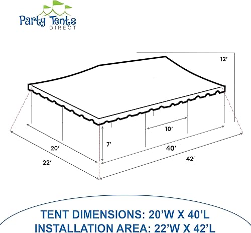 Miniatura 4 de Party Tents Direct Tienda de campaña impermeable de 10 x 10 pies con paredes laterales, marco de acero para exteriores, para bodas, fiestas y