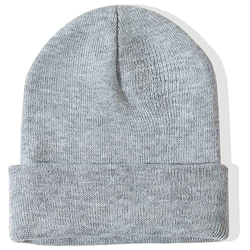 Rosoz Beanie for Men Women Unisex Slouchy Beanie Hats Winter Knit Caps Soft Ski Hat … Light Grey