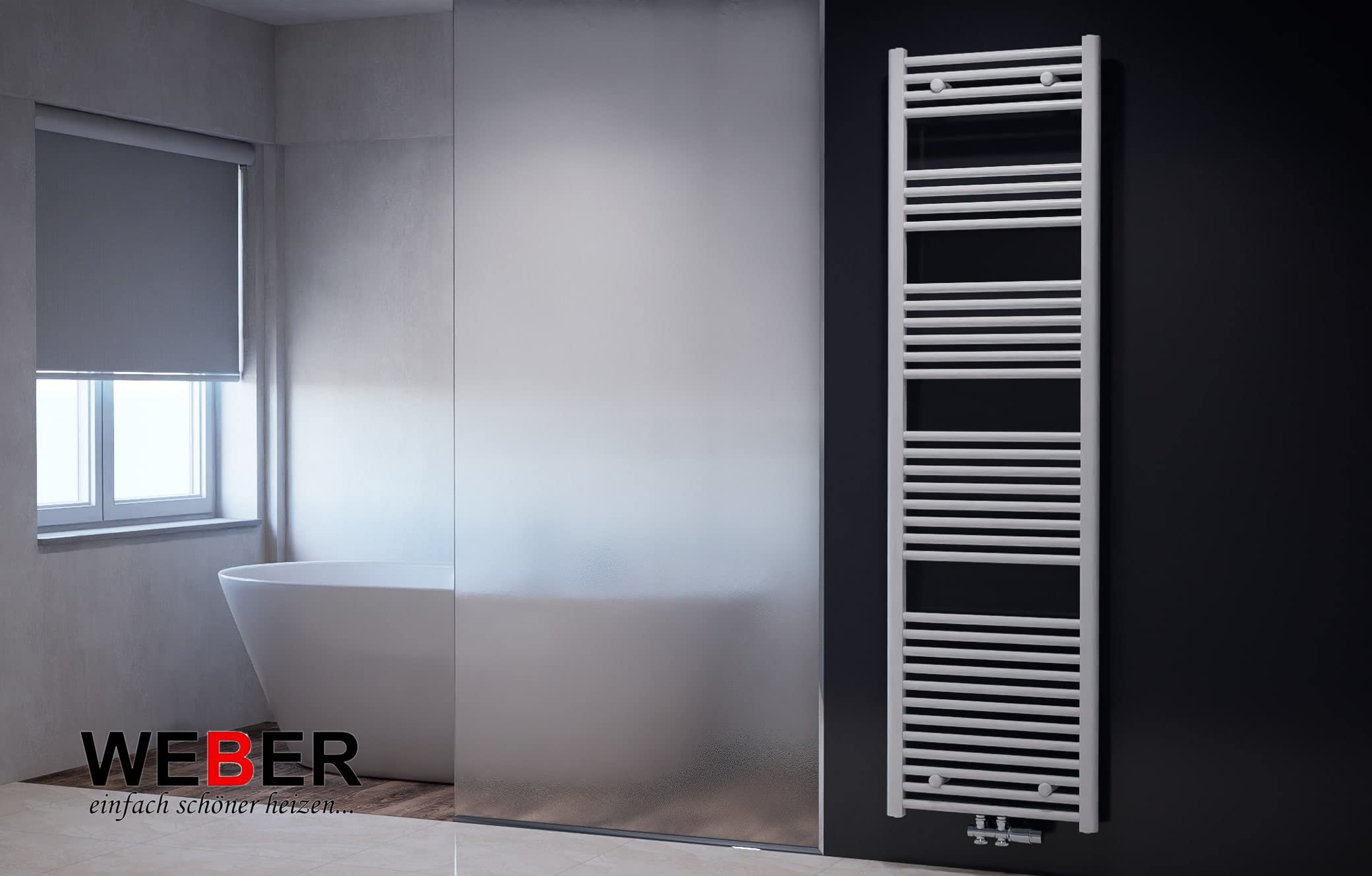Badheizkörper Heizung Badezimmer Heizkörper alle Größen Weiß/Anthrazit WEBER (50x140cm weiß)