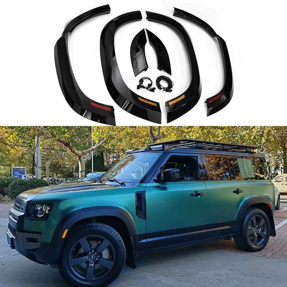 Przedłużony łuk koła, wykończenie brwi, 6 szt., ze światłami LED, pasuje do Land Rover Defender 110 L851 2020-2026