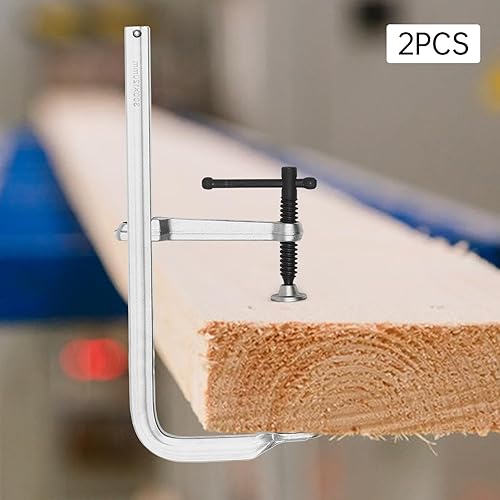 Miniatura 9 de Paquete de 2 abrazaderas de riel grueso F de 4-34 pulgadas de profundidad de garganta, abrazaderas F de 12 pulgadas, abrazaderas de barra con