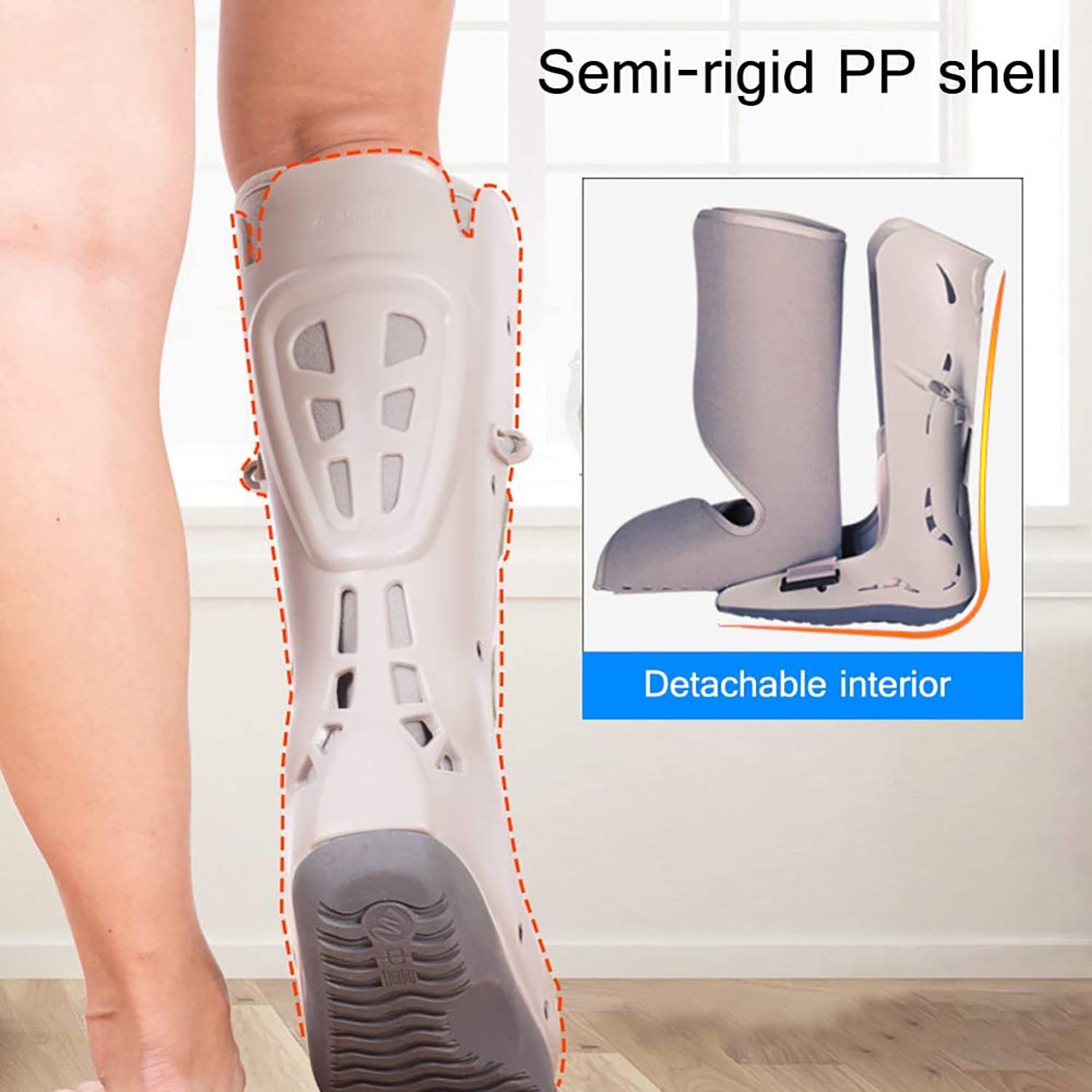 Bota ortopédica médica para Andador, Bota para Andador Air Shield, Bota Protectora para Andador ultrafija para fracturas y Lesiones de pies, Tobillos y piernas. (Hombres de Izquierda)