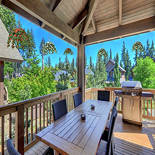 Artificial Flowers With Hanging Basket For Outdoor Indoor, Hanging Plant Silk Geranium In Basket Faux Flower Arrangement For Garden Yard Pouch Patio Indoor Home Decoration (Orange Geranium) #TOP3