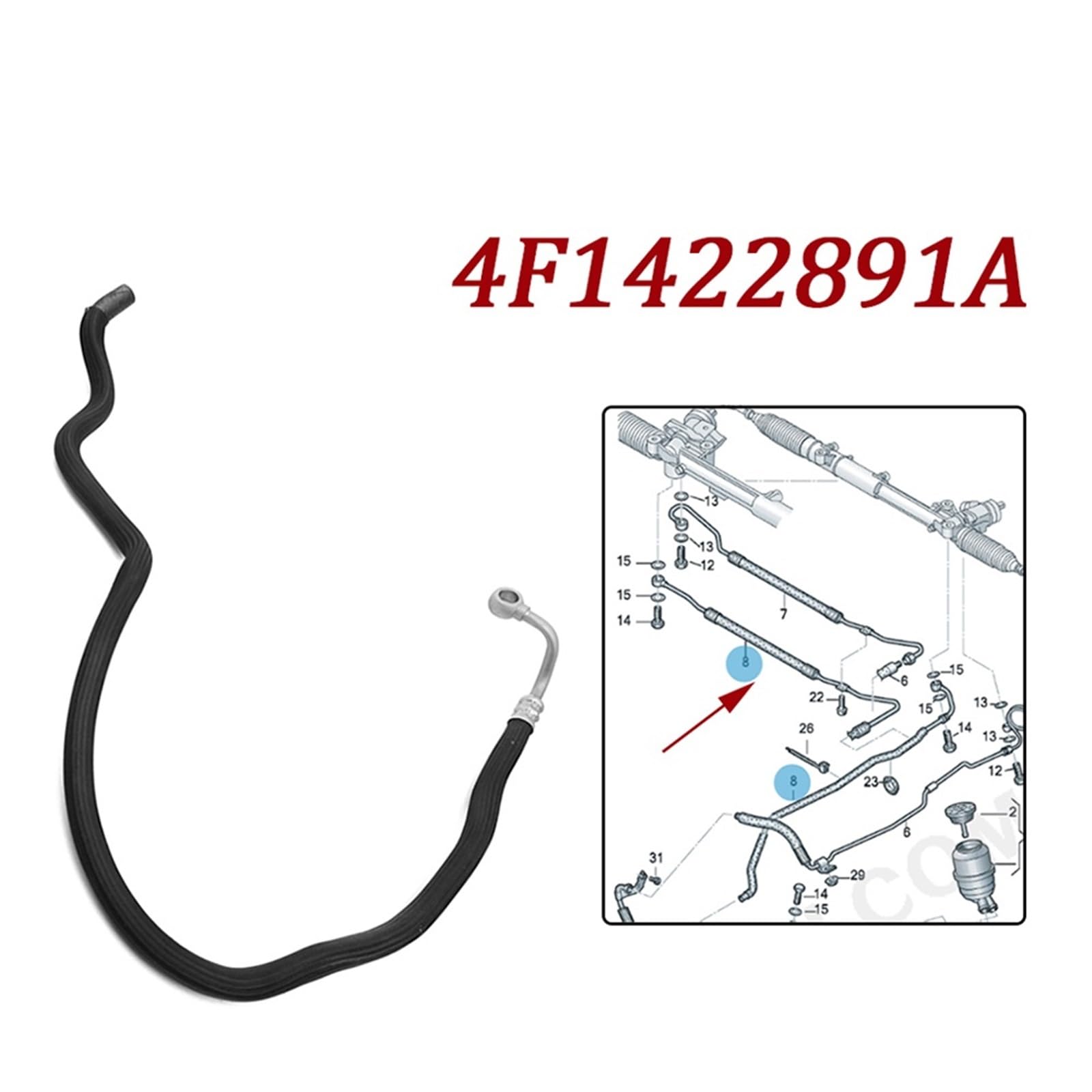 Hydrauliczna pompa sterująca Pasuje do Audi A6 3.0L .2L 4. S6 5. 4F1422891A Wąż pompy powrotnej wspomagania układu kierowniczego 4F1422891M 4F1422891L