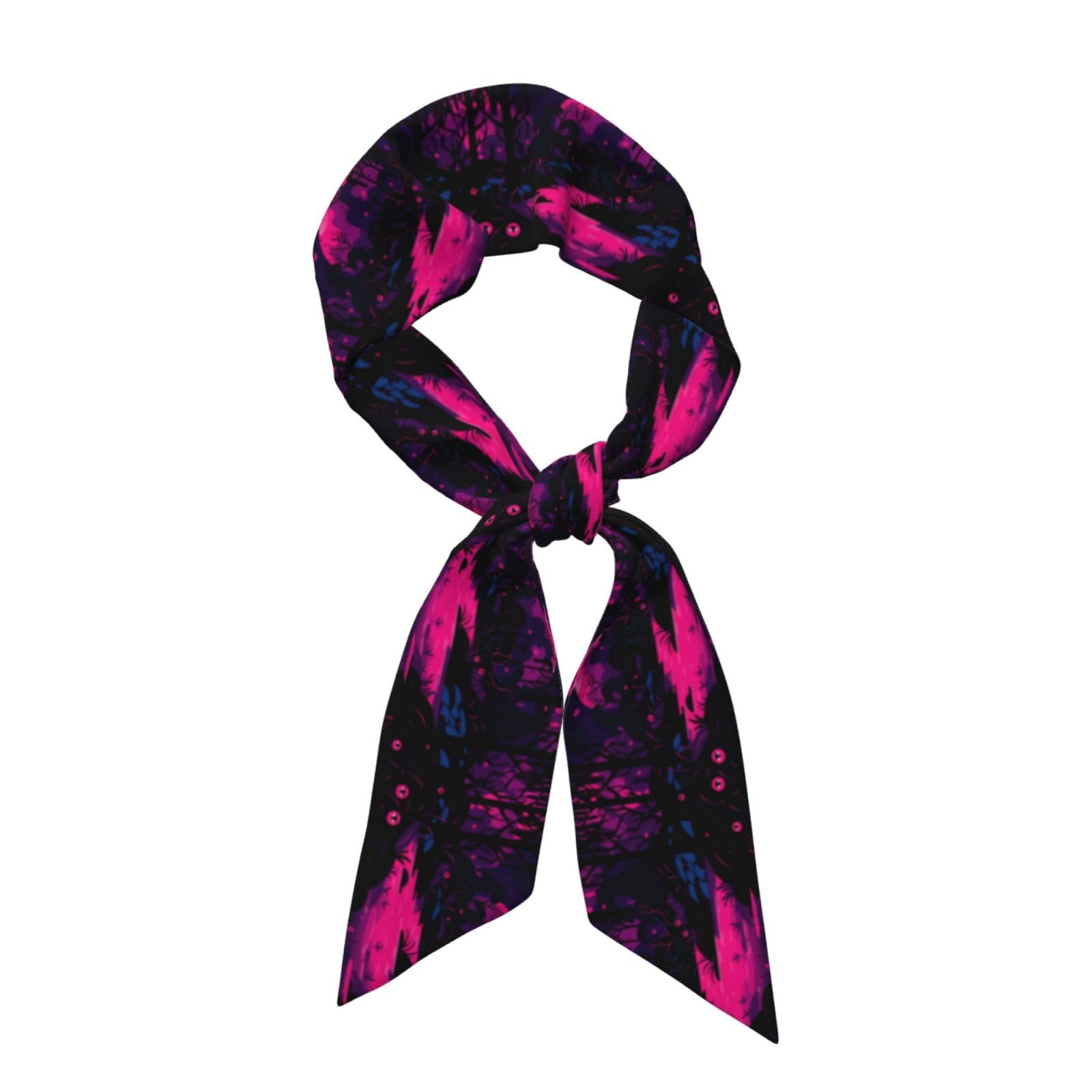 Yyhwhjde Women's Black Fluorescent Vine Forest Prints Fashion Scarf, A Versatile Accessory Soft, Silky