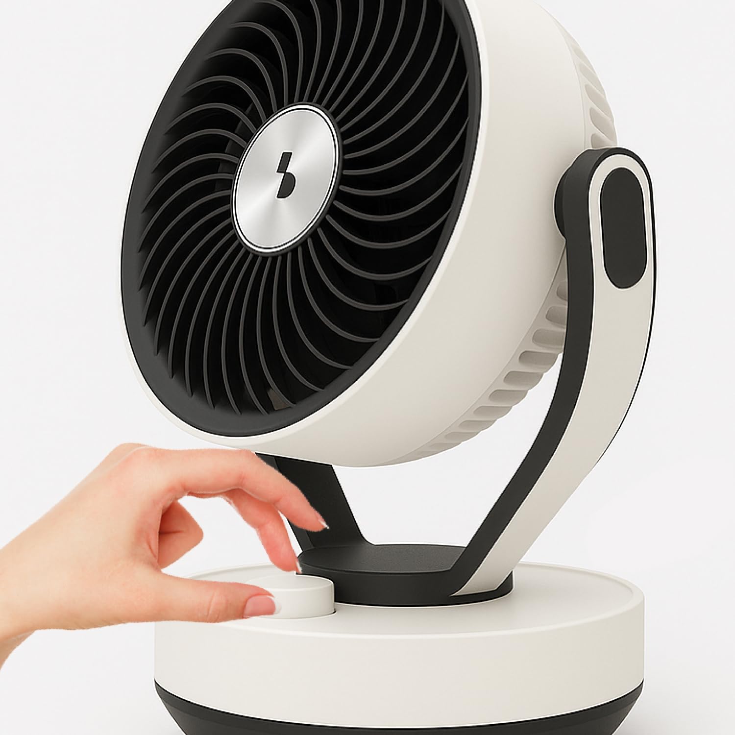 BEPER P206VEN261 Circolatore d’Aria da Tavolo con Diffusore Aromi, Ventilatore Compatto 2 Velocità, Oscillante 60°, Inclinazione 90°, con Porta Oli Essenziali, 50W