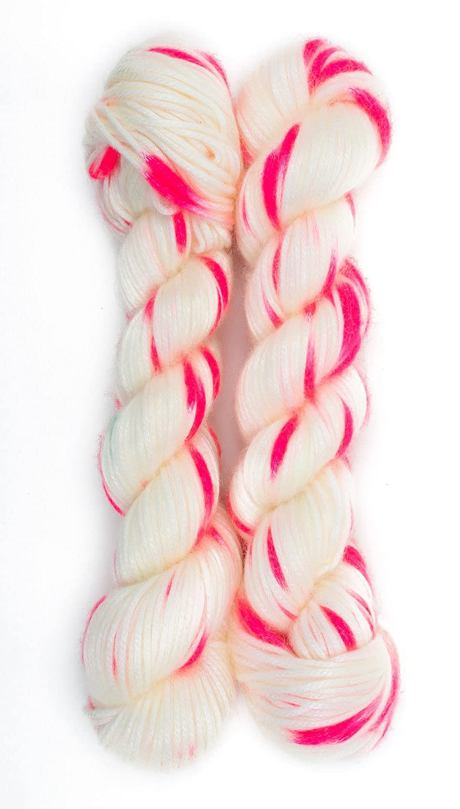 GAL Flite Joy Pop Wool Hand Knitting Yarn (Off-White Pop Pink) (Hanks-150gms)