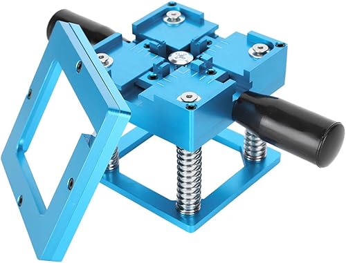 Miniatura 8 de Reballing Station Kit de retrabajo de aleación de aluminio, mesa de retrabajo de bolas universal, plantación de estaño azul con mango llave