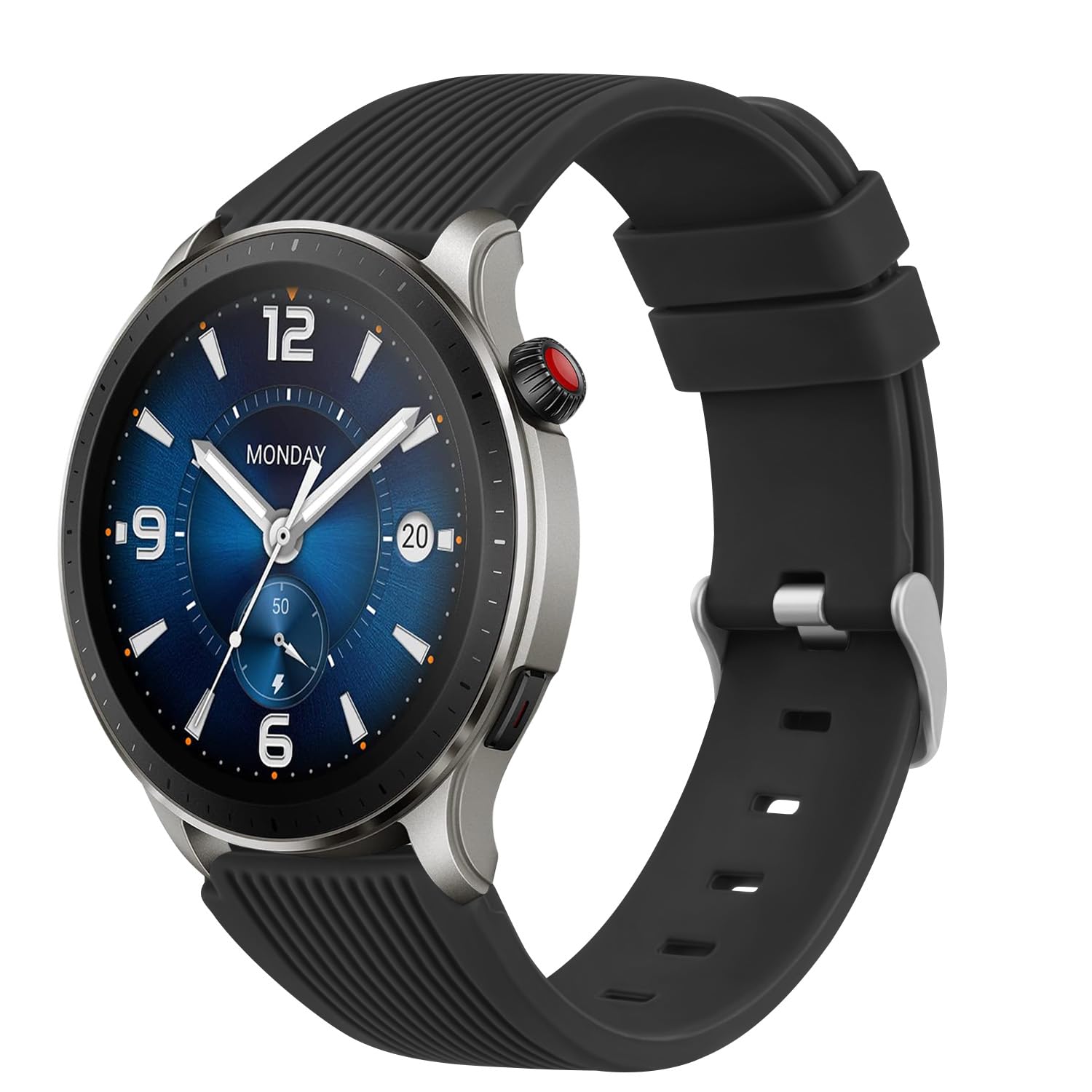 Tobfit 22mm Soft Vertical Grain Watch Strap Compatible for Amazfit GTR 2/2e/3/3 Pro/4, Replacement Silicone Strap for Amazfit Bip 5 (WATCH NOT INCLUDED)-picture-33