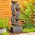 SERBILHOME 6-Tiered Garden Fountains Outdoor 52.8''H Waterfalls with Lights,Large Resin Patio Fountain, Cascading Waterfall Feature for Patio,Yard, Deck, House Decor, Wave Design with Bowls