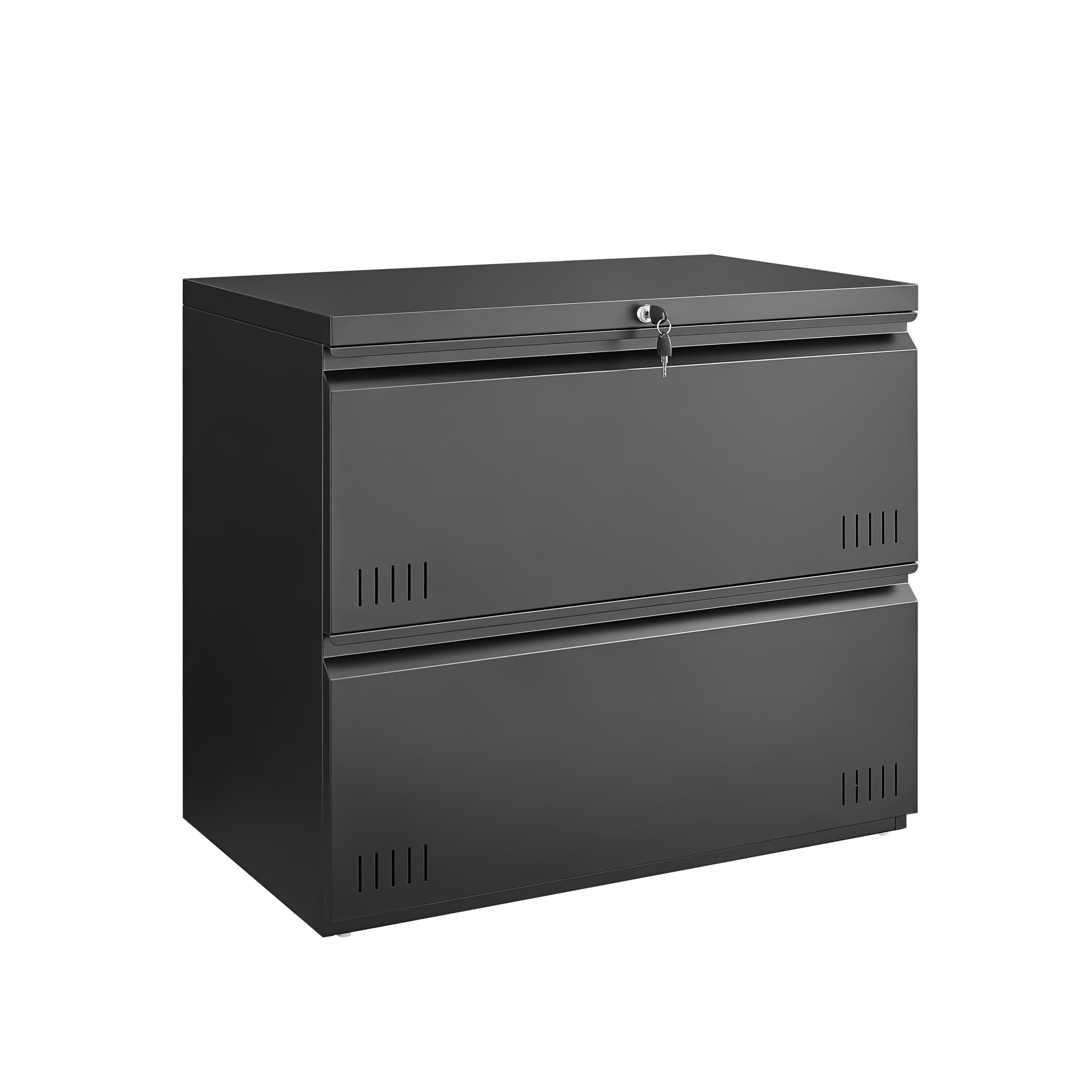 2 Drawer File Cabinet, File Cabinets for Home Office, Printer Stand, File Cabinet with Lock, Lateral Filing Cabinet for A4/Letter/Legal Size File Folders, Assembly Required(Black)