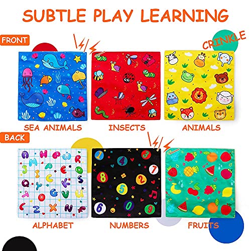 Teytoy My First Baby Tissue Box, Soft Stuffed High Contrast Crinkle Montessori Square Sensory Toys Juggling Rainbow Dance Scarves For Toddler, Infants, Newborns And Kids Educational Preschool Learning #TOP1