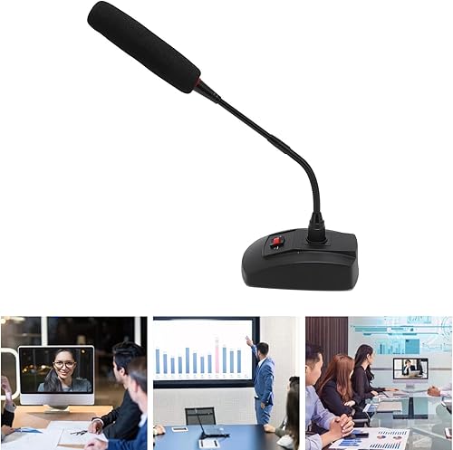 Miniatura 4 de Micrófono de condensador de cuello de cisne, patrón de captación cardioide con fuente de alimentación XLR de 48 V y pies antideslizantes, para