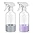 UUJOLY Plastic Spray Bottle Trigger Empty Spray Bottles Clear Refillable Container for Water, Essential Oils, Hair, Cleaning Products, Adjustable Head Sprayer and Stream, Purle + Dark Grey