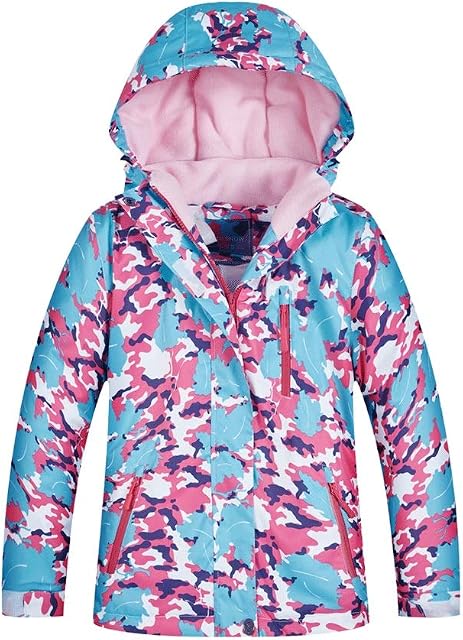 NXYJD Kids Ski Jacket Winter Children Windproof Waterproof Super Warm Ski Clothes Girls Snow Coat Winter Snowboard Jacket (Size : 8)