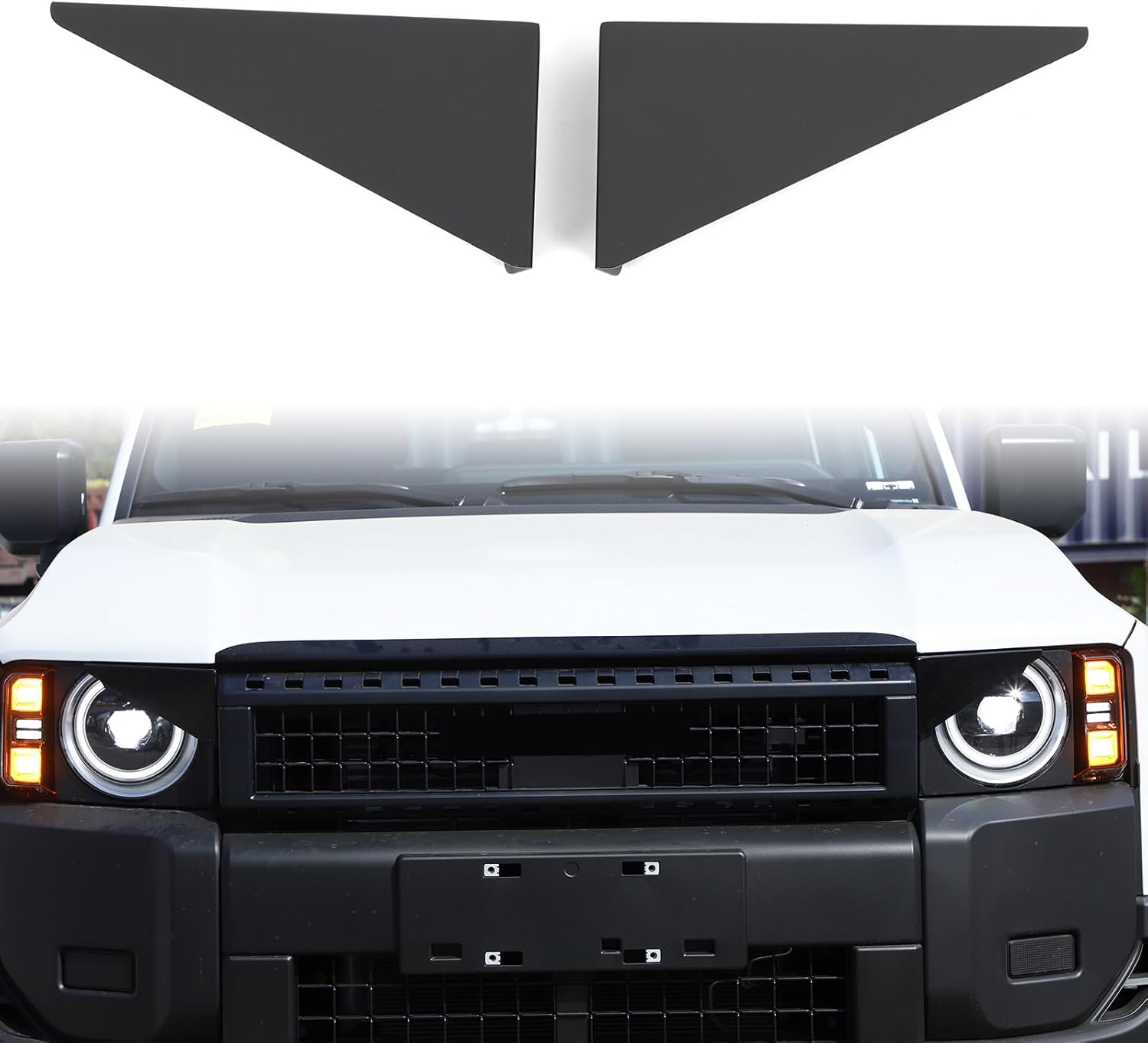 Front Headlight Trim Cover Compatible with Land Cruiser 250 Prado J250 LC250 2024 2025 2026 Accessories, Head Lamp Cover Angry Eyes Bezels Trim, 2Pcs