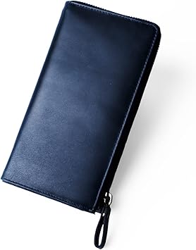 Amazon Co Jp Kumoriya Amazon限定ブランド 仕事 ビジネス用 長財布 メンズ 大容量 本革 L字ファスナー Ykk製 小銭入れ 紳士 財布 大容量カード ビジネスマン 仕事用 通勤 就職祝い プレゼント Navy ファッション