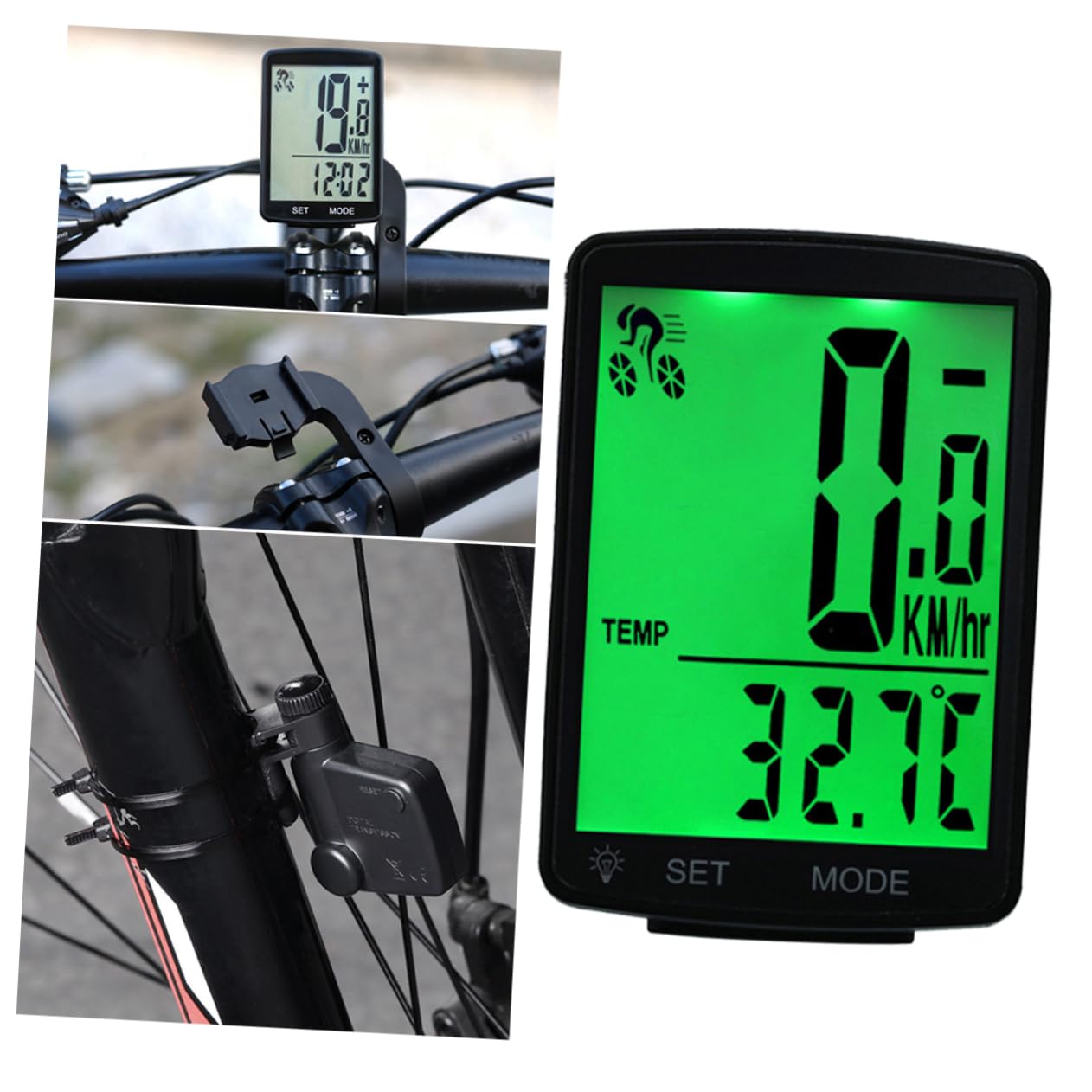 BESPORTBLE Bike Computer Back Light Speedometer Display for Road Mountain Folding Measures Speed Distance for Day Night Use