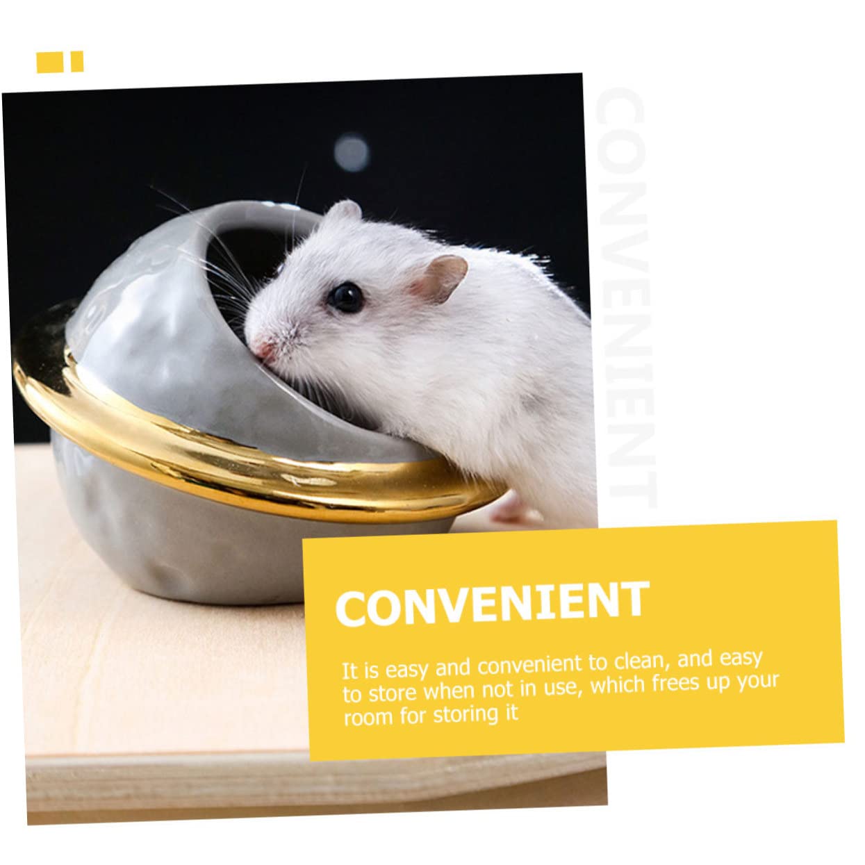 1juego Comederos y Refugio para Hámster Temática Espacial Cuenco Cerámico Baño De Cerámica y Escondite para Chinchillas para Hámsteres y Mascotas Pequeñas