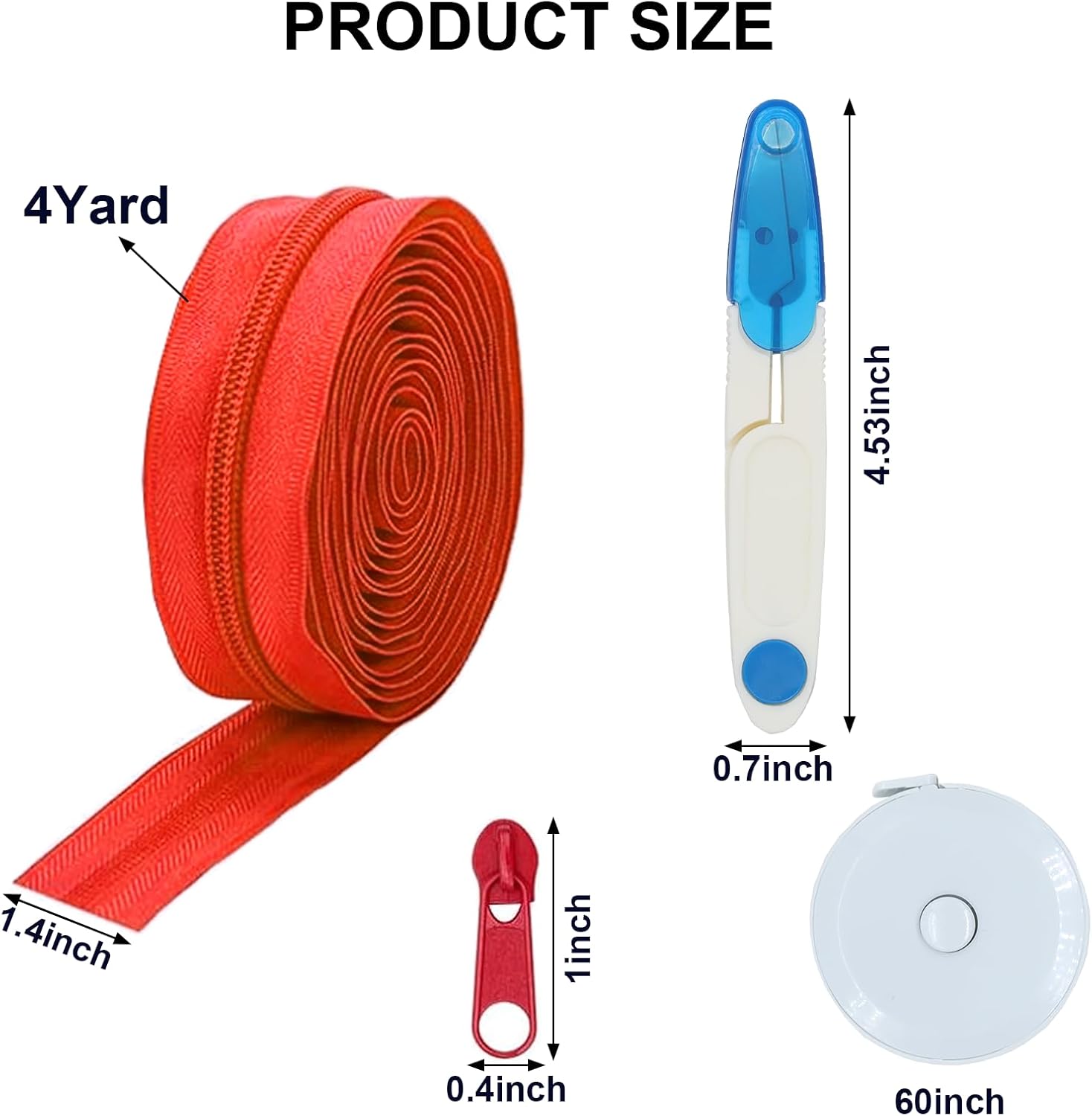 MVRPOWER Zippers for Sewing, 80 Yards 20 Colors Zipper, #3 Nylon Coil Zippered, with 200 Assorted Colorful Pcs Pull Heads, Scissor, Ruler, for DIY Sewing Tailor Craft Supplies