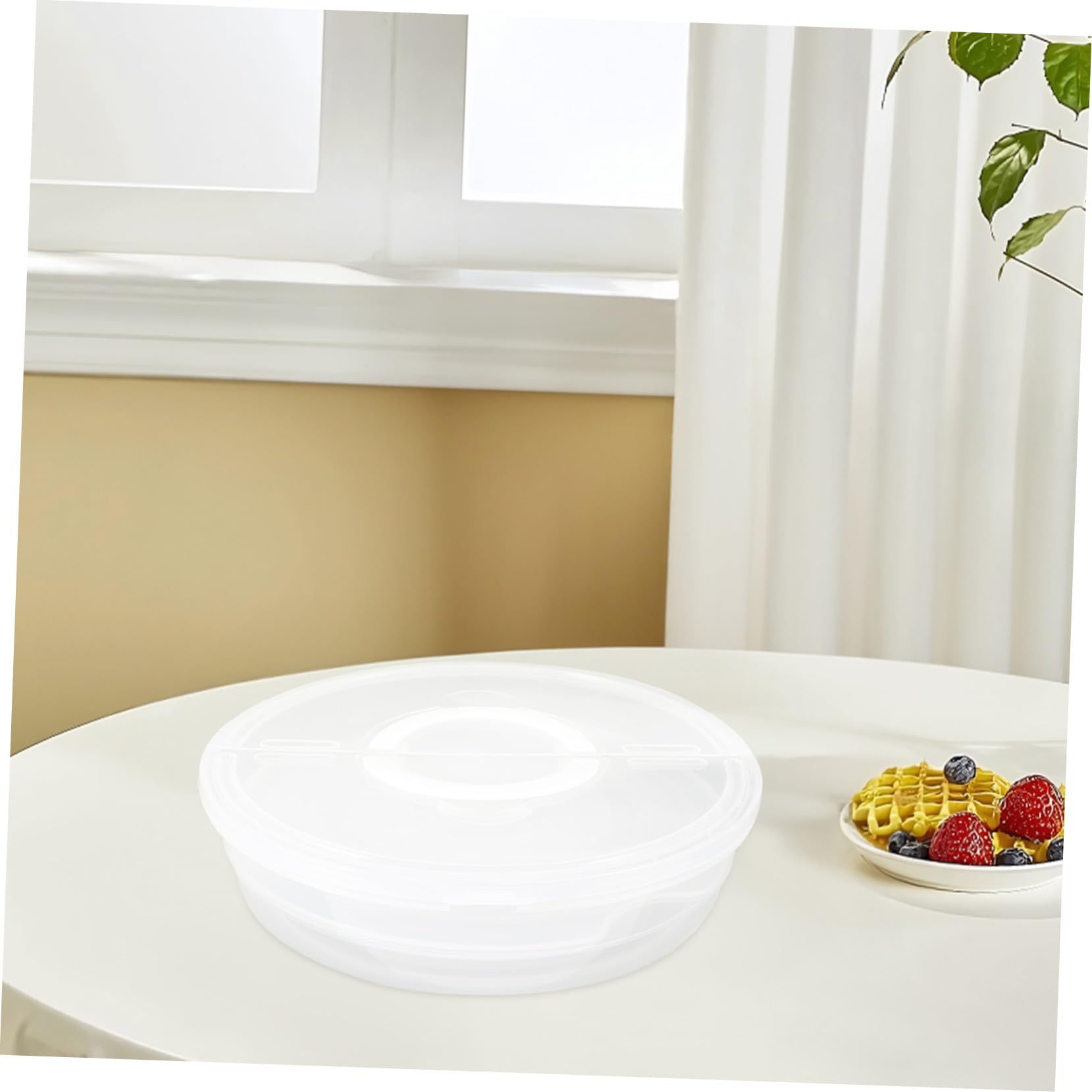 Cabilock 2 piezas Contenedores para Alimentos con Tapa y Asas de Unidades Recipientes Transparentes para Tartas Pizzas Tortillas y Repostería Almacenamiento Seguro y Portátil