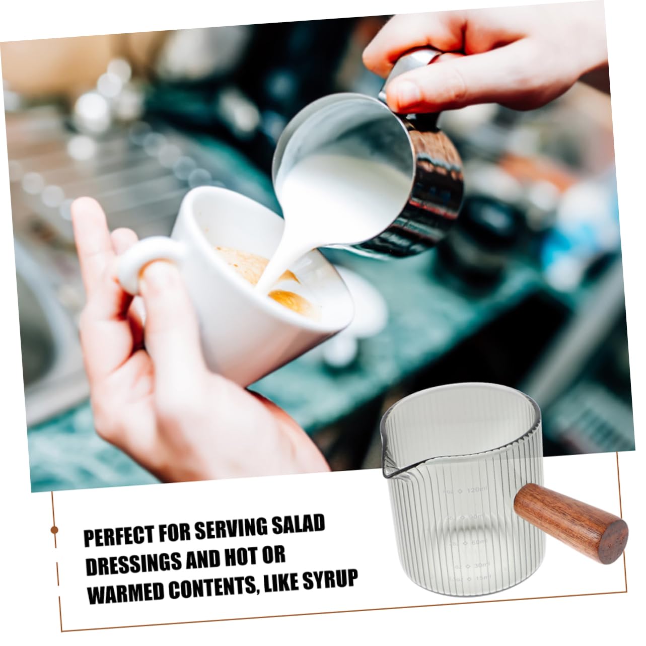 TOPBATHY 3 Set Tazza Di Latte Tazza Caffe Tazza Trasparente Server Per Sciroppo Mini Brocca Per Salsa Latte Macchiato Cioccolato Brocca Di Sciroppo Misurino Bicchiere 2 Pezzi * 3