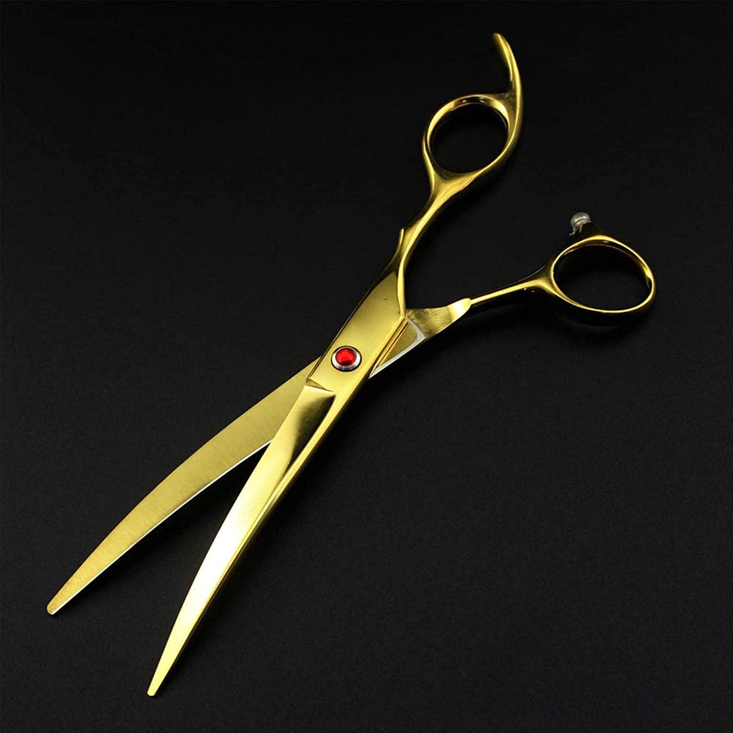 Tijeras Peluqueria Canina, Tijeras de granos de acero inoxidable de 7 pulgadas Sácasas de gruelvas hacia arriba hacia abajo Curved Tijeras de borde afilado Animales de gato Corte del pelo