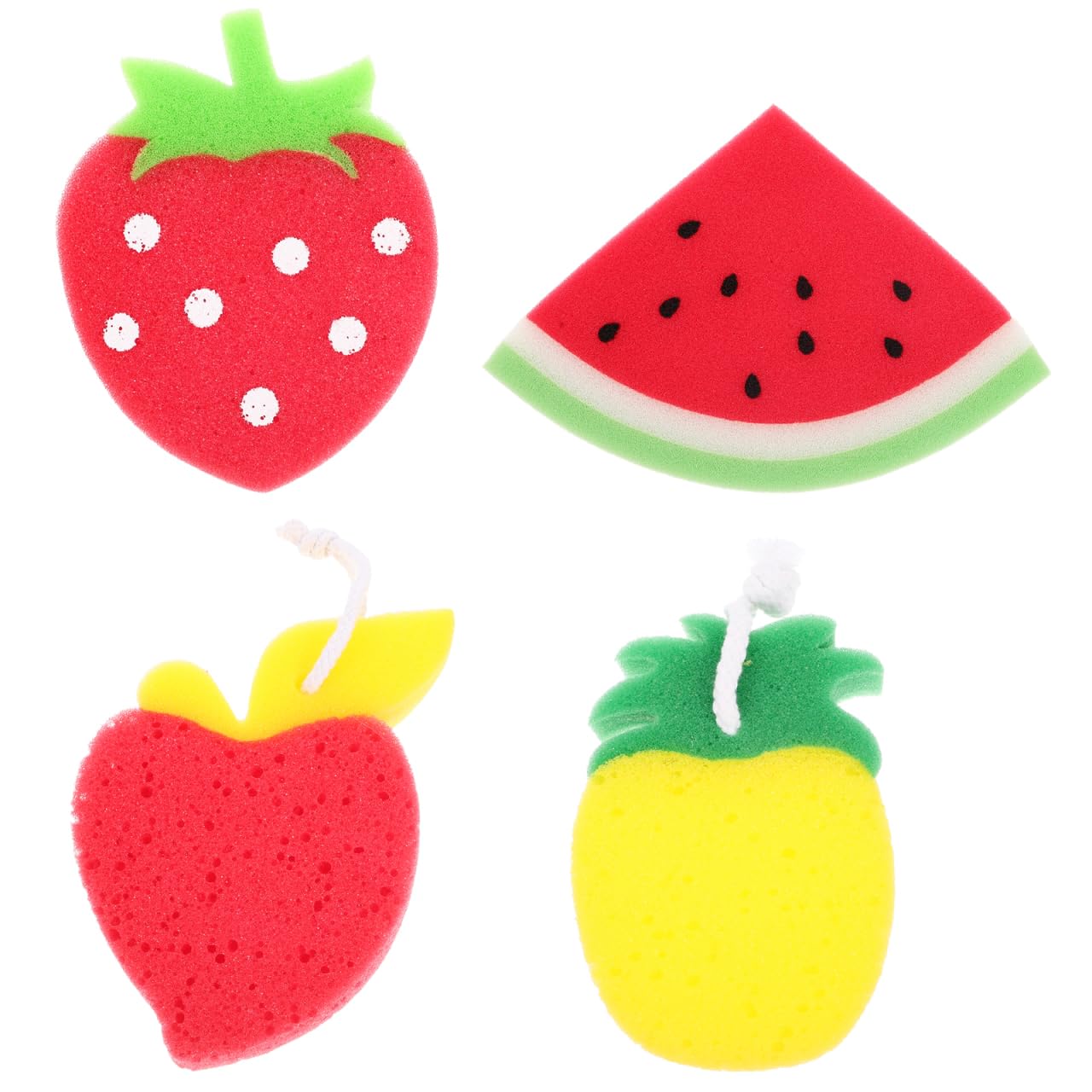 GLEAVI Fruit Shaped Dish Sponge Cartoon Scrub Sponge for Kitchen Cleaning with Strong Water Absorption and Gentle Care 5.5X4.3X1.2 Inch