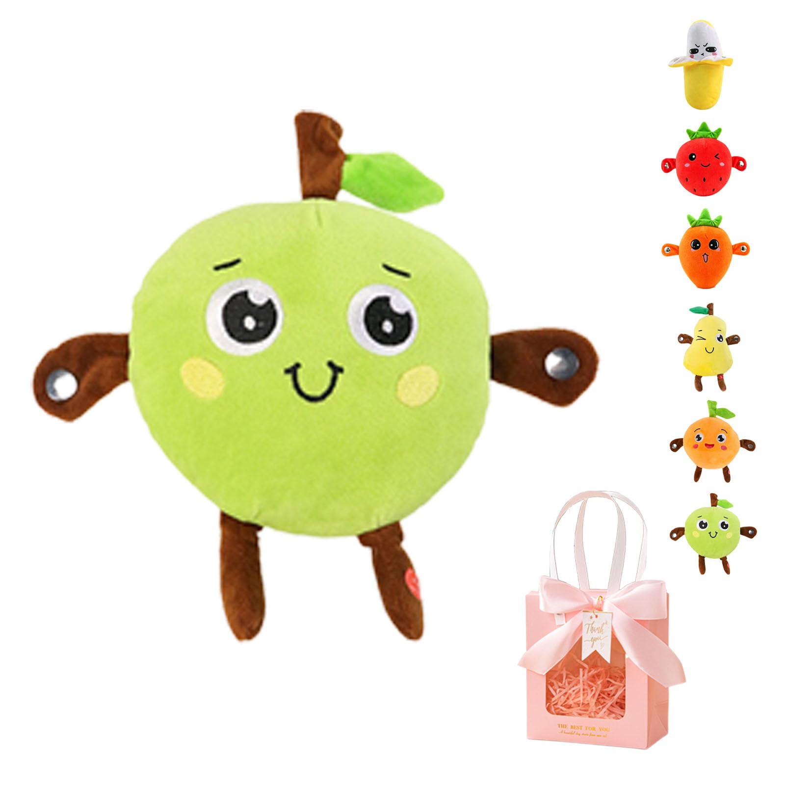 Gienslru Interactive Musical Plush Toy with Sounds, Touch-Sensor Soft Interactive Figure, Fun & Playful Sound-Activated Toys for Kids, Touch-Sensitive Banana Plush Toy for Parent-Child Play (E)