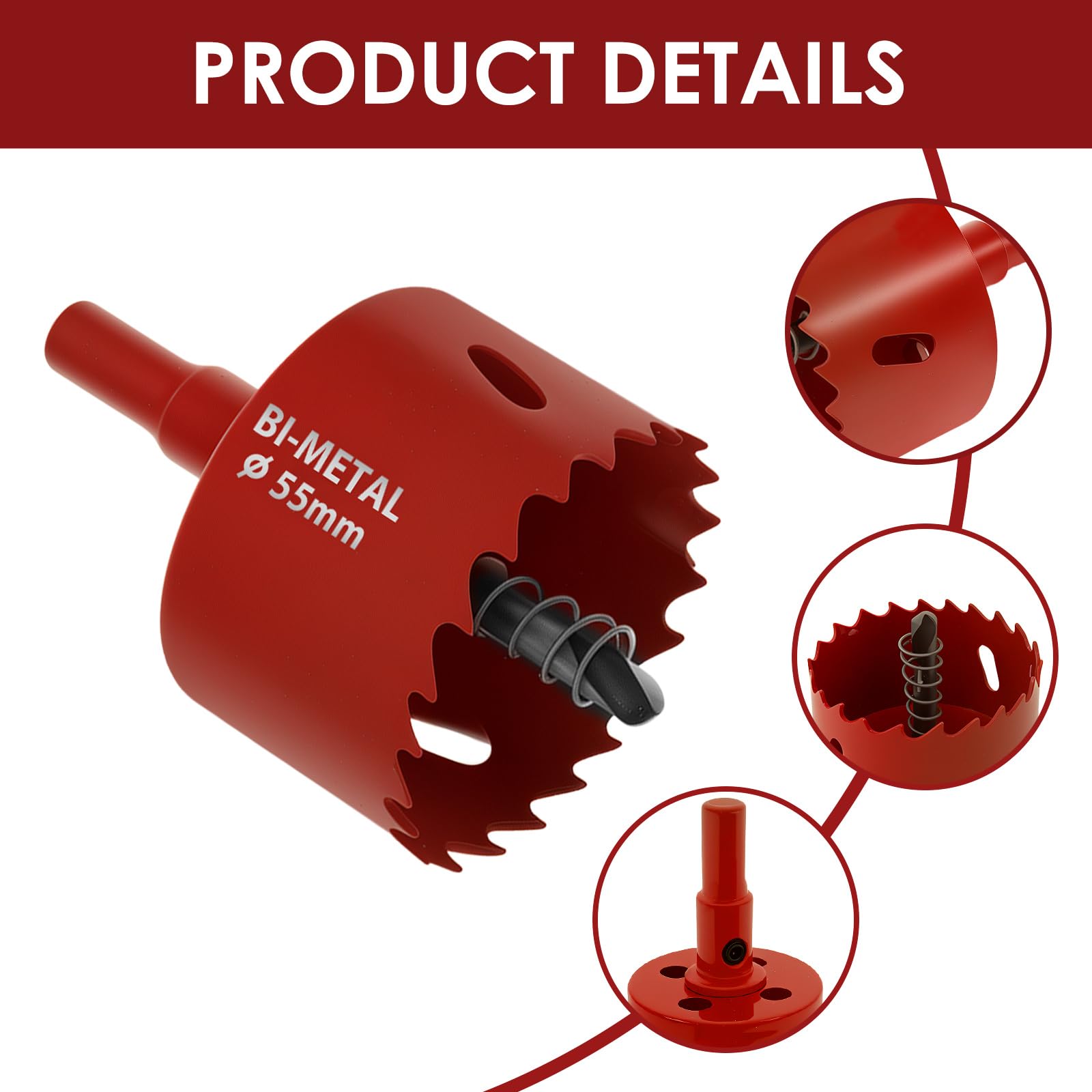 JETHMA Hole Saw Set, Durable Carbon Steel & High-Speed Steel Cutter for Wood Drywall, and Plastics - Image 3