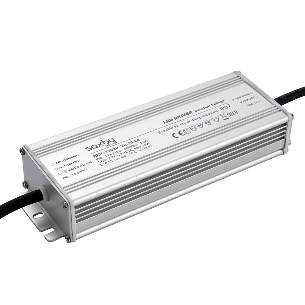 Saxby 79330 Aluminium Constant Voltage IP67 Outdoor LED Driver 75W 24V
