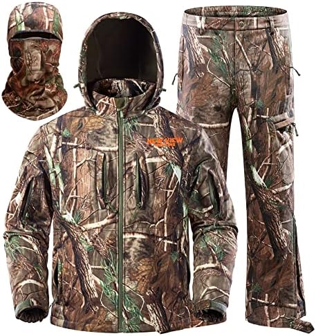 NEW VIEW HUNTING Clothes for Men,Silent Water Resistant Deer Hunting Suit