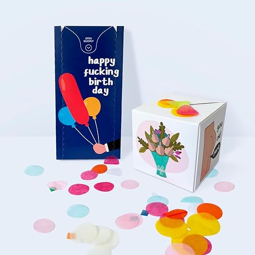 Miniatura 3 de Notta&Belle FEEL LOVE EVERY MINUTE BOOM Exploding Happy Birthday Card (Fcking Birthday), tarjeta sorpresa emergente de confeti de broma