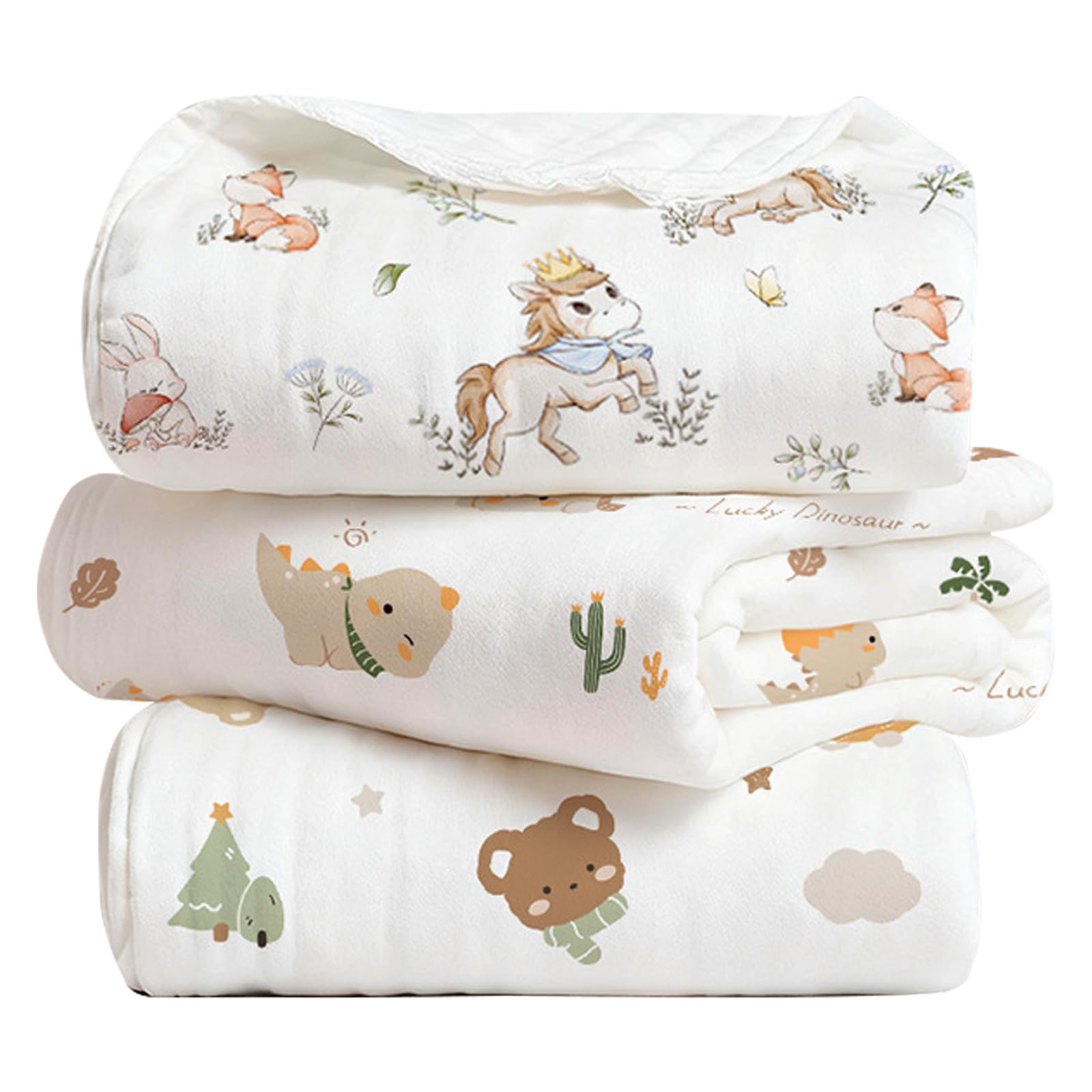 Liemuao Lange Bebe 90 x 90 cm, Set di 3 pezzi in mussola di cotone biologico, 6 strati extra morbidi assorbenti traspiranti per pulizia e protezione per neonati pelle sensibile, asciugamano da bagno