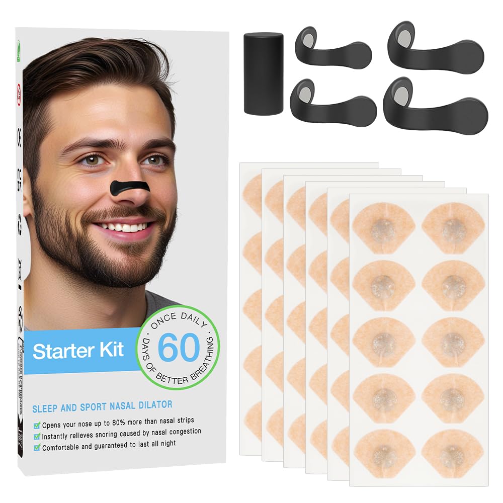 AVCXEC Magnetic Nose Strip, Pack of 60 Breathing Nasal Strips Magnet, Magnetic Nose Strips, Nose Plaster, Snoring Magnet, Better Breathing, Safe and Effective, for Home, Business Trip