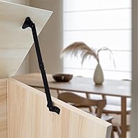 Vista 7 de 2 piezas de bisagras de soporte de tapa negras, bisagra de soporte de tapa plegable giratoria para ventana, puerta, caja, estuche, gabinete